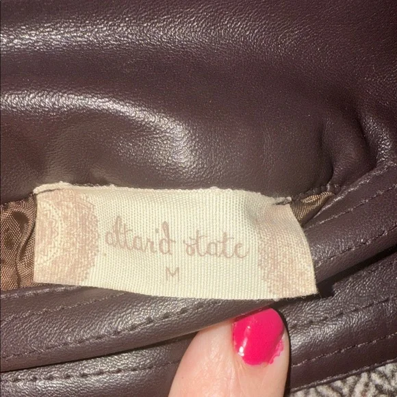 Altar’d State Elegant Brown Tweed Pleated Skirt - medium. B4 - Picture 2 of 6